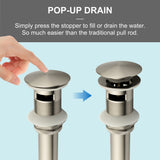 SHAMANDA Brass Bathroom Sink Drain, Vessel Vanity Sink Pop Up Drain Stopper with Overflow Lavatory Drain Assembly