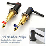 Widespread Bathroom Faucet with 360 Degree Swivel Nozzle and Spout 2 Unique Knob Handles Bathroom Sink Faucet 3 Hole