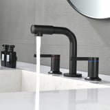 360 Degree Swivel Nozzle and Spout, Faucet  2 Unique Knob Handles Bathroom Sink Faucet 3 Hole