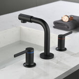 Widespread Bathroom Faucet with 360 Degree Swivel Nozzle and Spout 2 Unique Knob Handles Bathroom Sink Faucet 3 Hole