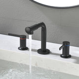 Widespread Bathroom Faucet with 360 Degree Swivel Nozzle and Spout 2 Unique Knob Handles Bathroom Sink Faucet 3 Hole