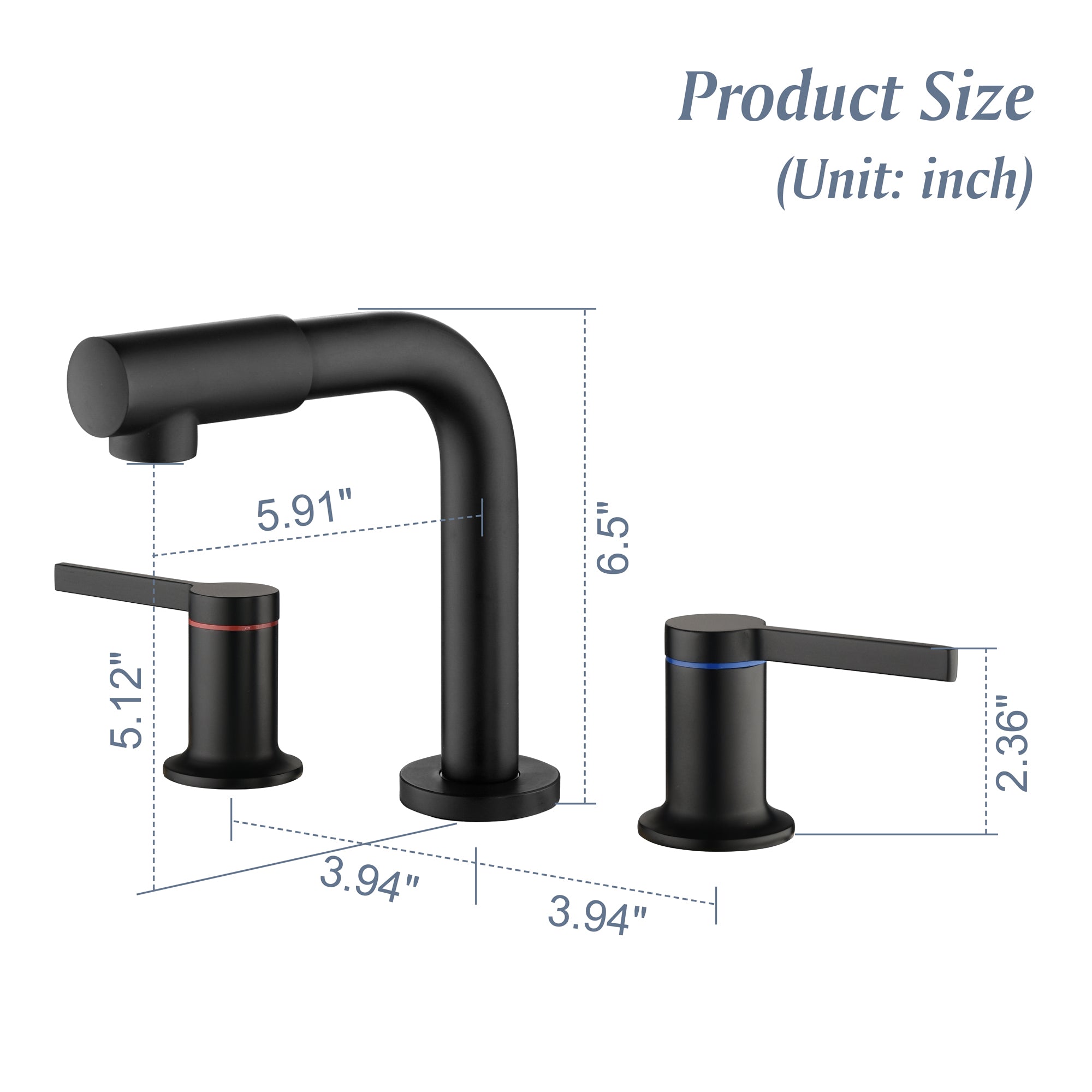 Widespread Bathroom Faucet with 360 Degree Swivel Nozzle and Spout 2 Unique Knob Handles Bathroom Sink Faucet 3 Hole