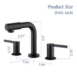 Widespread Bathroom Faucet with 360 Degree Swivel Nozzle and Spout 2 Unique Knob Handles Bathroom Sink Faucet 3 Hole