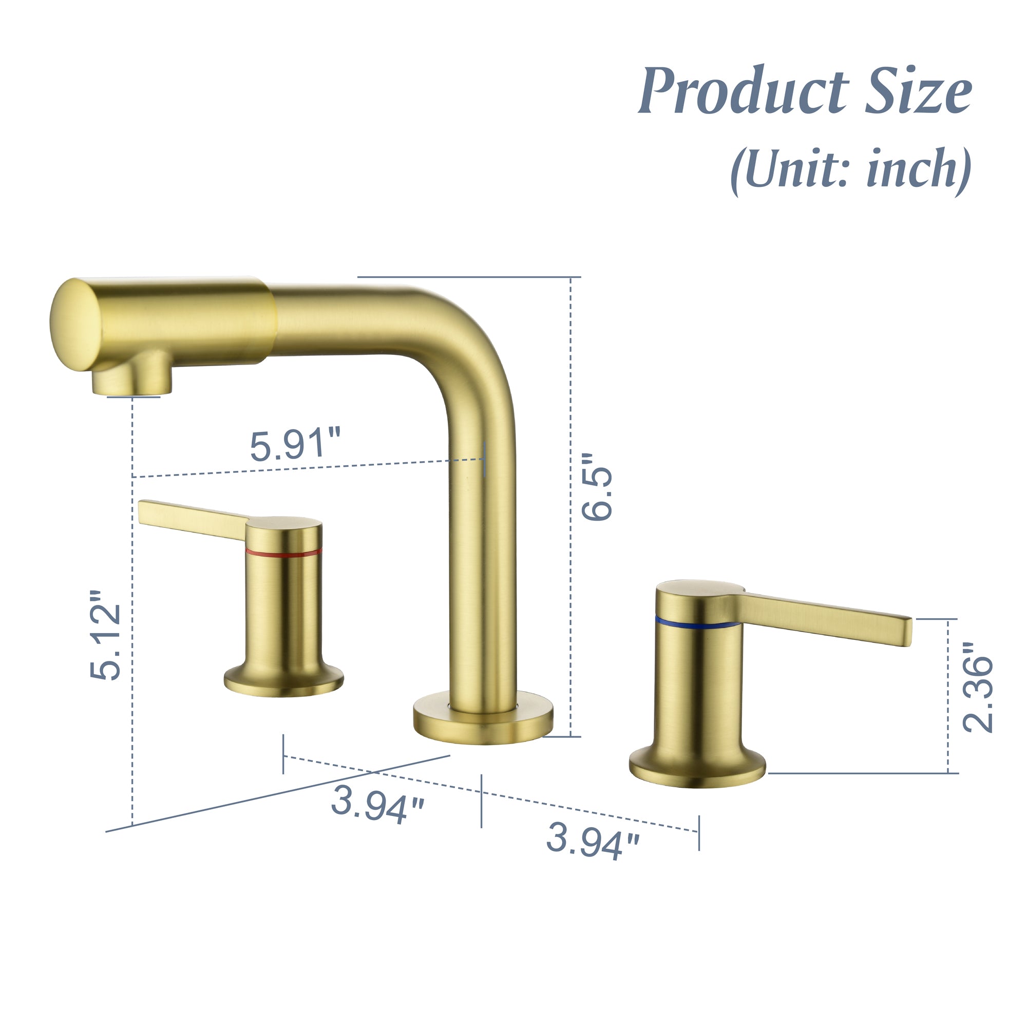 Widespread Bathroom Faucet with 360 Degree Swivel Nozzle and Spout 2 Unique Knob Handles Bathroom Sink Faucet 3 Hole