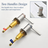 Widespread Bathroom Faucet with 360 Degree Swivel Nozzle and Spout 2 Unique Knob Handles Bathroom Sink Faucet 3 Hole