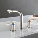 Widespread Bathroom Faucet with 360 Degree Swivel Nozzle and Spout 2 Unique Knob Handles Bathroom Sink Faucet 3 Hole