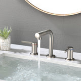 360 Degree Swivel Nozzle and Spout, Faucet  2 Unique Knob Handles Bathroom Sink Faucet 3 Hole