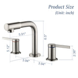 360 Degree Swivel Nozzle and Spout, Faucet  2 Unique Knob Handles Bathroom Sink Faucet 3 Hole