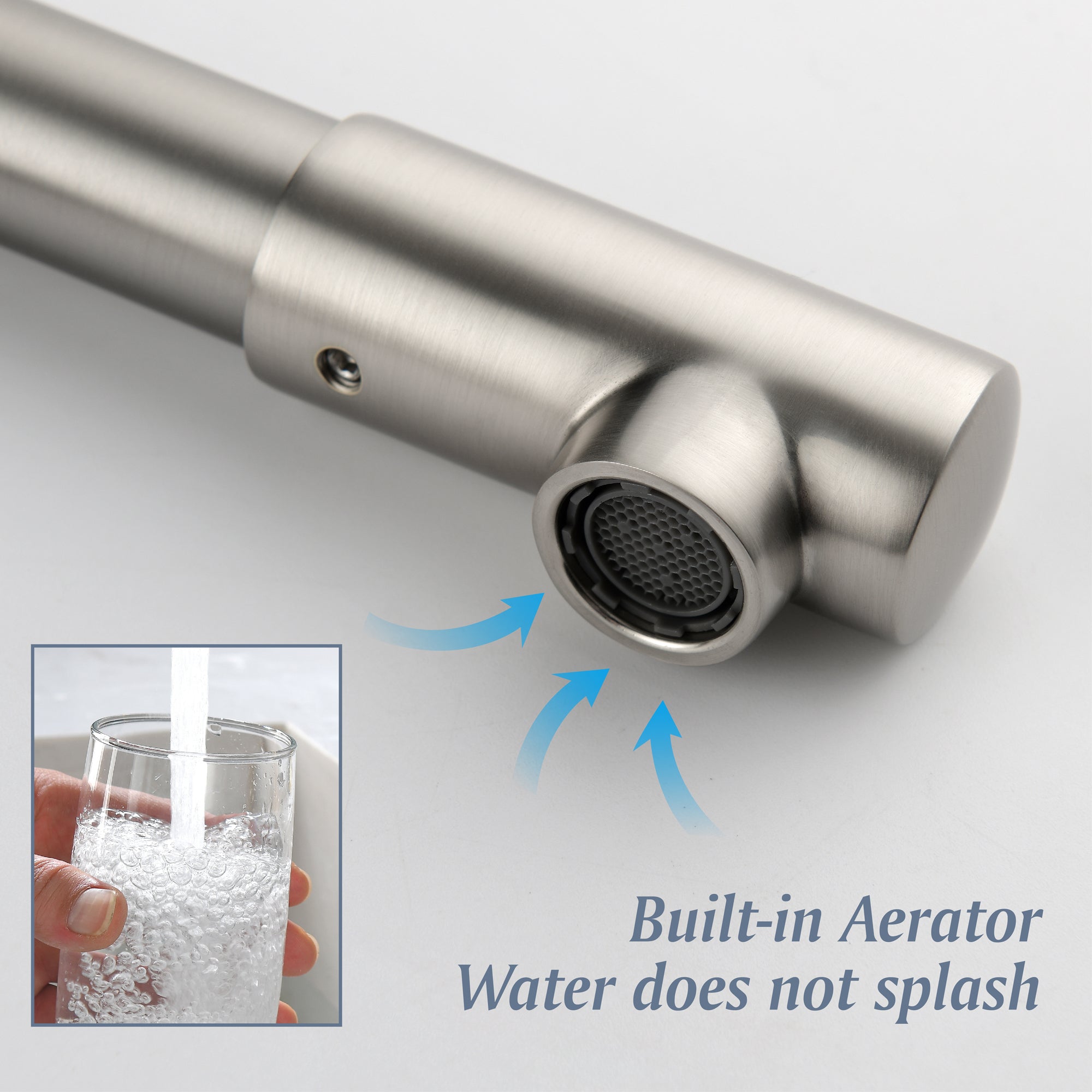Widespread Bathroom Faucet with 360 Degree Swivel Nozzle and Spout 2 Unique Knob Handles Bathroom Sink Faucet 3 Hole