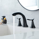 Bathroom Sink Faucet, Widespread Bathroom Faucet 3 Hole with Stainless Steel Pop Up Drain and CUPC Lead-Free Hose