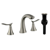 Bathroom Sink Faucet, Widespread Bathroom Faucet 3 Hole with Stainless Steel Pop Up Drain and CUPC Lead-Free Hose