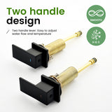 Waterfall Bathroom Faucet 3 Holes Widespread Bathroom Sink Faucet | Two Handles Lavatory Vanity Sink Faucets with Pop-up Drain Assembly & Supply Lines