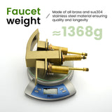 Waterfall Bathroom Faucet 3 Holes Widespread Bathroom Sink Faucet | Two Handles Lavatory Vanity Sink Faucets with Pop-up Drain Assembly & Supply Lines