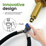 Waterfall Bathroom Faucet 3 Holes Widespread Bathroom Sink Faucet | Two Handles Lavatory Vanity Sink Faucets with Pop-up Drain Assembly & Supply Lines