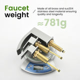 Waterfall Bathroom Faucet 3 Holes Widespread Bathroom Sink Faucet | Two Handles Lavatory Vanity Sink Faucets with Pop-up Drain Assembly & Supply Lines