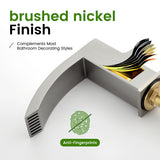 Waterfall Bathroom Faucet 3 Holes Widespread Bathroom Sink Faucet | Two Handles Lavatory Vanity Sink Faucets with Pop-up Drain Assembly & Supply Lines