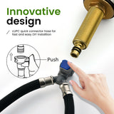 Waterfall Bathroom Faucet 3 Holes Widespread Bathroom Sink Faucet | Two Handles Lavatory Vanity Sink Faucets with Pop-up Drain Assembly & Supply Lines