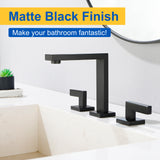 Bathroom Faucet Widespread Bathroom Faucet 3 Hole Vanity Faucet with Supply Hoses SUS 304 Stainless Steel
