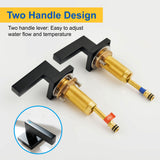 Bathroom Faucet Widespread Bathroom Faucet 3 Hole Vanity Faucet with Supply Hoses SUS 304 Stainless Steel