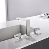 Bathroom Faucet Widespread Bathroom Faucet 3 Hole Vanity Faucet with Supply Hoses SUS 304 Stainless Steel