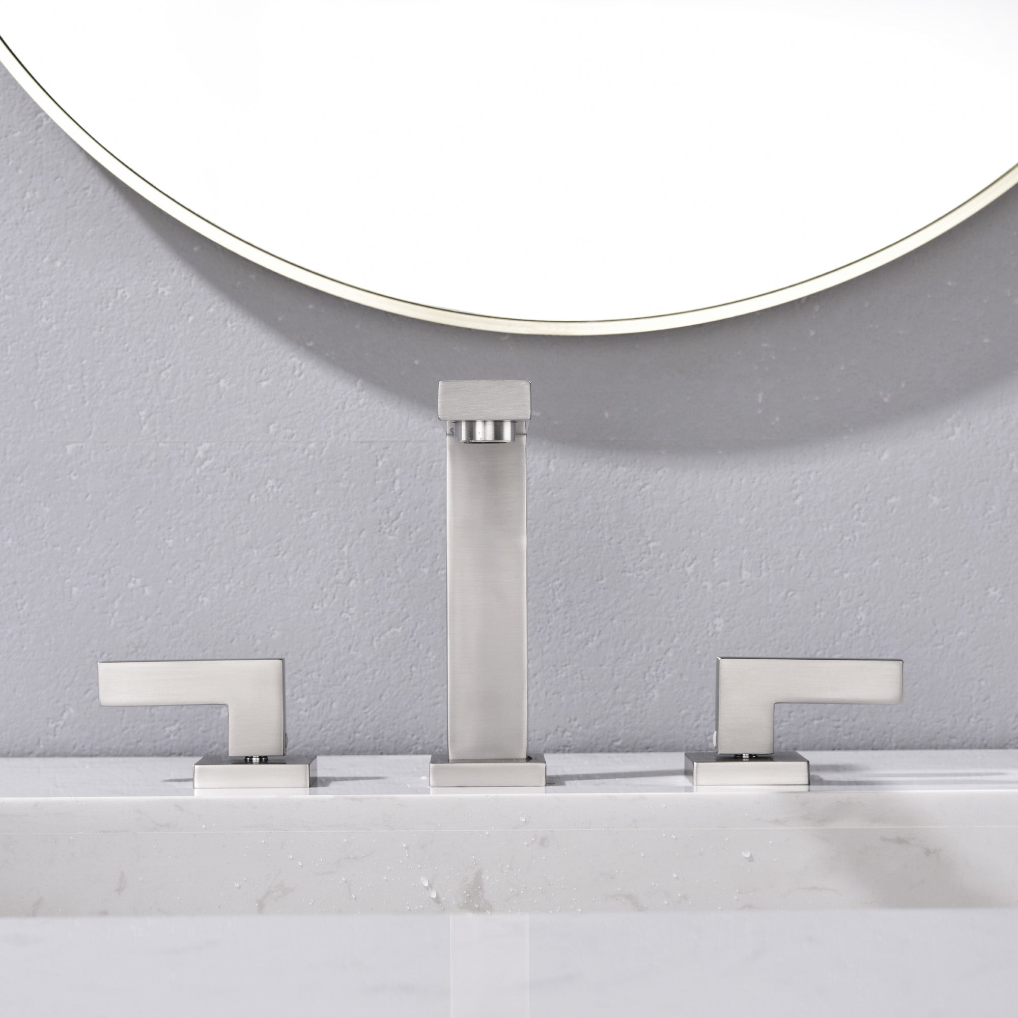 Bathroom Faucet Widespread Bathroom Faucet 3 Hole Vanity Faucet with Supply Hoses SUS 304 Stainless Steel