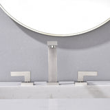 Bathroom Faucet Widespread Bathroom Faucet 3 Hole Vanity Faucet with Supply Hoses SUS 304 Stainless Steel