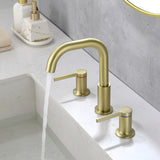 8 Inch Widespread Bathroom Faucet Black Matte, 2 Handle 3 Hole Brass Bathroom Lavatory Sink Faucet