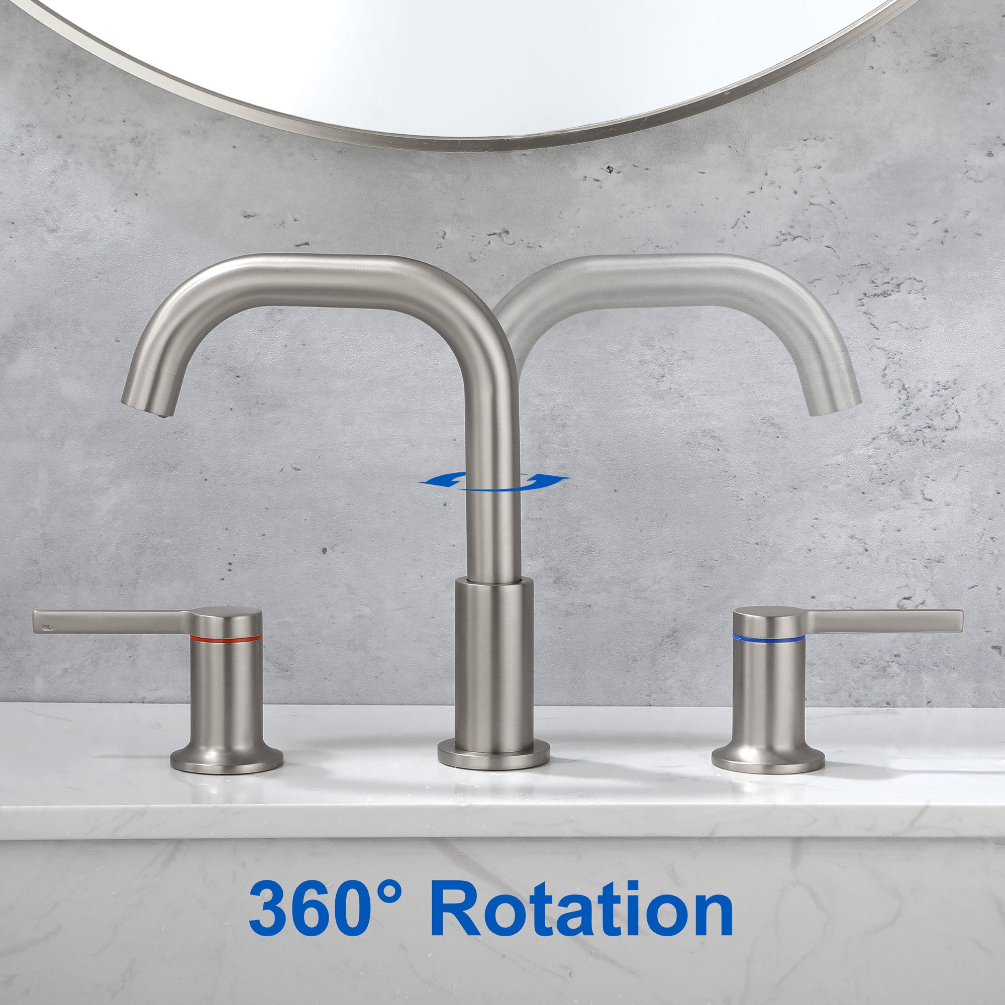 8 Inch Widespread Bathroom Faucet Black Matte, 2 Handle 3 Hole Brass Bathroom Lavatory Sink Faucet