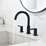 Bathroom Vanity Sink Faucet 3 Holes, Mordern 2 Handle 8 Inch Widespread Bathroom Lavatory
