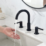 Bathroom Vanity Sink Faucet 3 Holes, Mordern 2 Handle 8 Inch Widespread Bathroom Lavatory