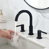 Bathroom Vanity Sink Faucet 3 Holes, Mordern 2 Handle 8 Inch Widespread Bathroom Lavatory