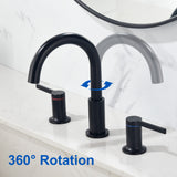 Bathroom Vanity Sink Faucet 3 Holes, Mordern 2 Handle 8 Inch Widespread Bathroom Lavatory