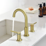 Bathroom Vanity Sink Faucet 3 Holes, Mordern 2 Handle 8 Inch Widespread Bathroom Lavatory