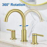 Bathroom Vanity Sink Faucet 3 Holes, Mordern 2 Handle 8 Inch Widespread Bathroom Lavatory