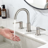 Bathroom Vanity Sink Faucet 3 Holes, Mordern 2 Handle 8 Inch Widespread Bathroom Lavatory