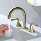 Bathroom Sink Faucet 3 Holes Widespread 8 Inch Lavatory Faucets With 360° Swivel