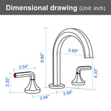 Bathroom Sink Faucet 3 Holes Widespread 8 Inch Lavatory Faucets With 360° Swivel