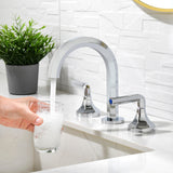 Bathroom Sink Faucet 3 Holes Widespread 8 Inch Lavatory Faucets