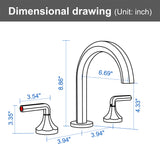 Bathroom Sink Faucet 3 Holes Widespread 8 Inch Lavatory Faucets