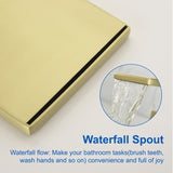 SHAMANDA Bathroom Basin Faucet 3 Holes 2 Square Handles Brushed Gold Sink Faucet