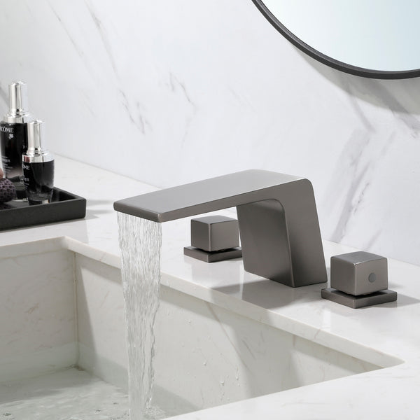 Skowill LED 3D waterfall bathroom faucet in brushed outlet nickel