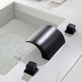 Bathroom Roman Tub Faucet with Waterfall Spout, 3 Hole Deck Mount Bath Tub Filler