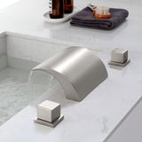 Bathroom Roman Tub Faucet with Waterfall Spout, 3 Hole Deck Mount Bath Tub Filler
