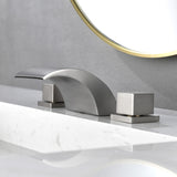 SHAMANDA Deck Mount Bathtub Faucet, Waterfall Roman Tub Filler Faucet Two Square Handle Bathroom Sink Faucet