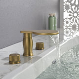 Waterfall Bathroom Tub Filler, Bathtub Faucet 3 Holes, Deck Mount Roman Tub Faucet