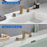 Waterfall Bathroom Tub Filler, Bathtub Faucet 3 Holes, Deck Mount Roman Tub Faucet
