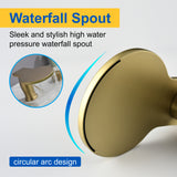 Waterfall Bathroom Tub Filler, Bathtub Faucet 3 Holes, Deck Mount Roman Tub Faucet