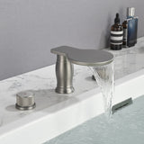 Waterfall Bathroom Tub Filler, Bathtub Faucet 3 Holes, Deck Mount Roman Tub Faucet