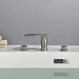 Waterfall Bathroom Tub Filler, Bathtub Faucet 3 Holes, Deck Mount Roman Tub Faucet