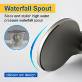 Waterfall Bathroom Tub Filler, Bathtub Faucet 3 Holes, Deck Mount Roman Tub Faucet